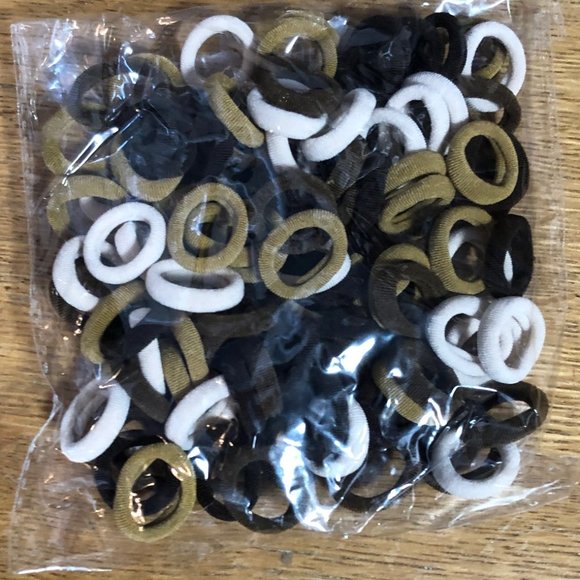 100 Seamless Hair Ties in Brown Tones - Picture 2 of 2